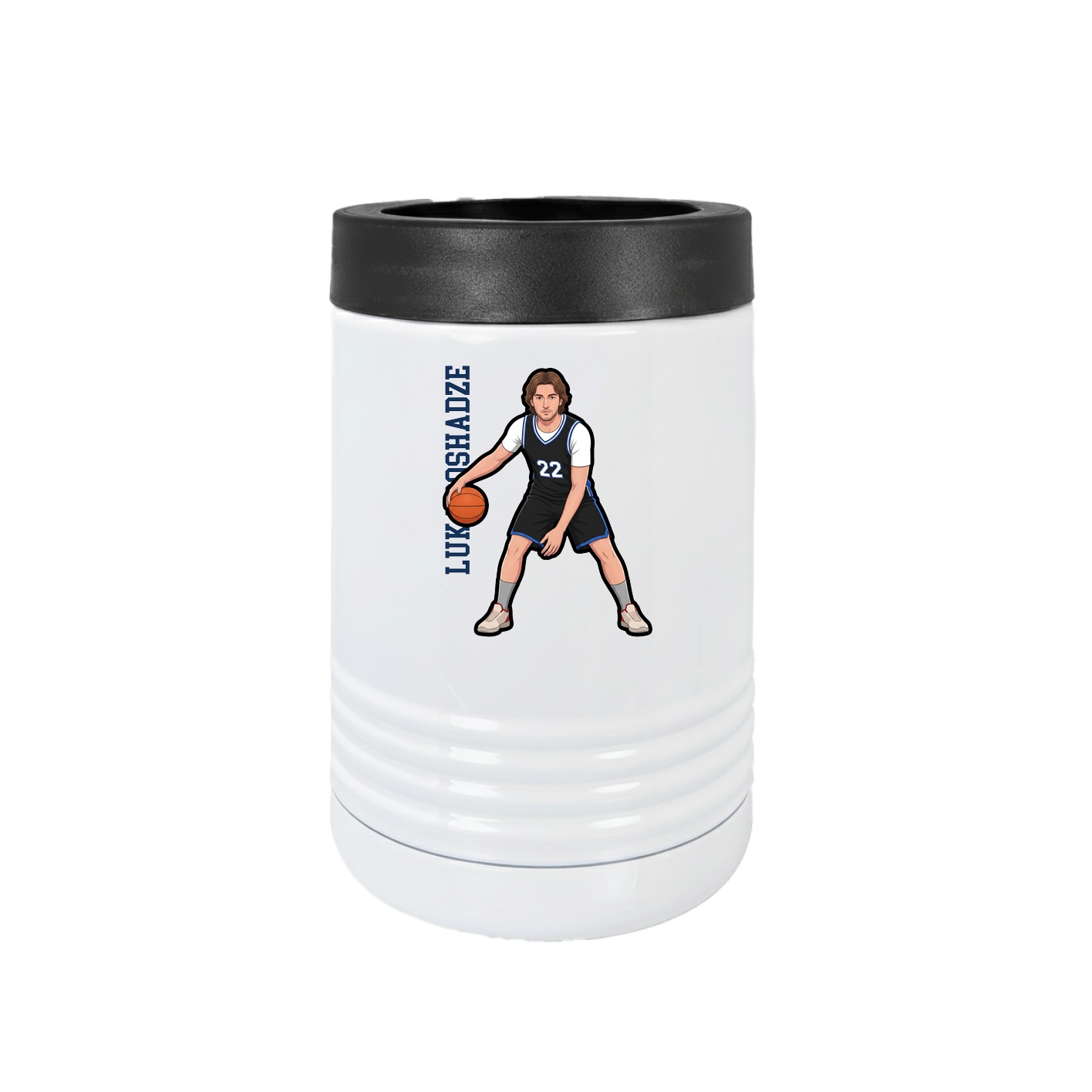 Beverage Holder — Name Vertical in White