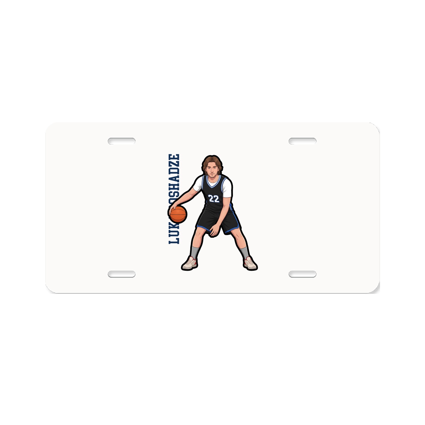License Plate — Name Vertical in Classic
