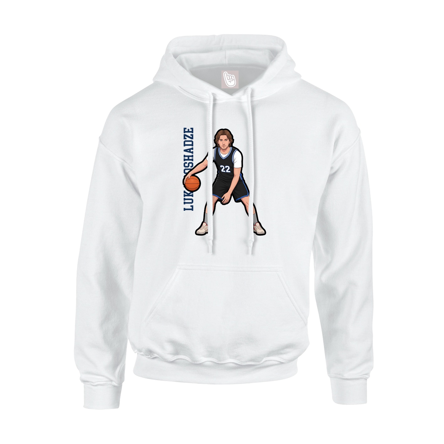 Youth Hoodie — Name Vertical in White