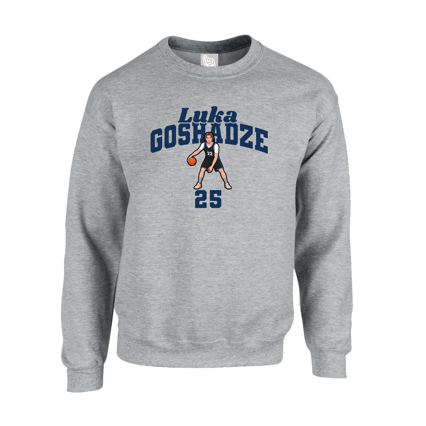 Fleece Crew — Signature Arch in Grey