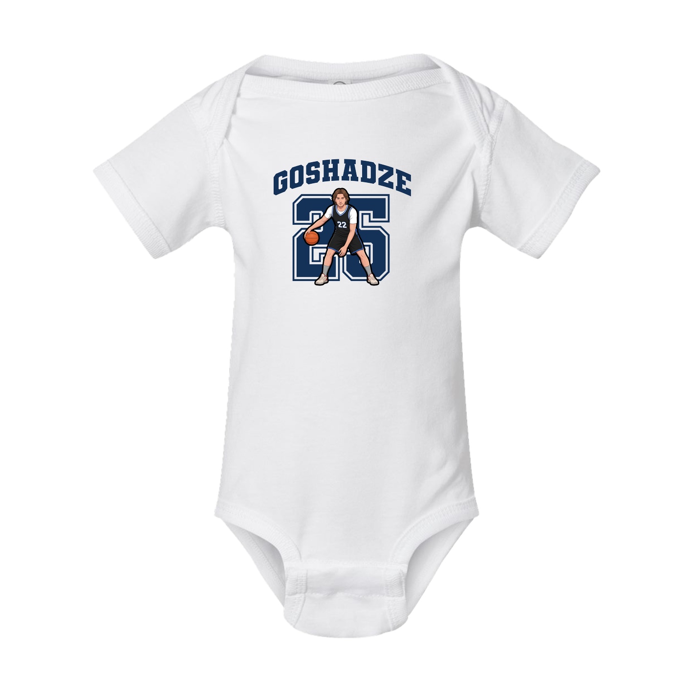 Baby Onesie — Number in White
