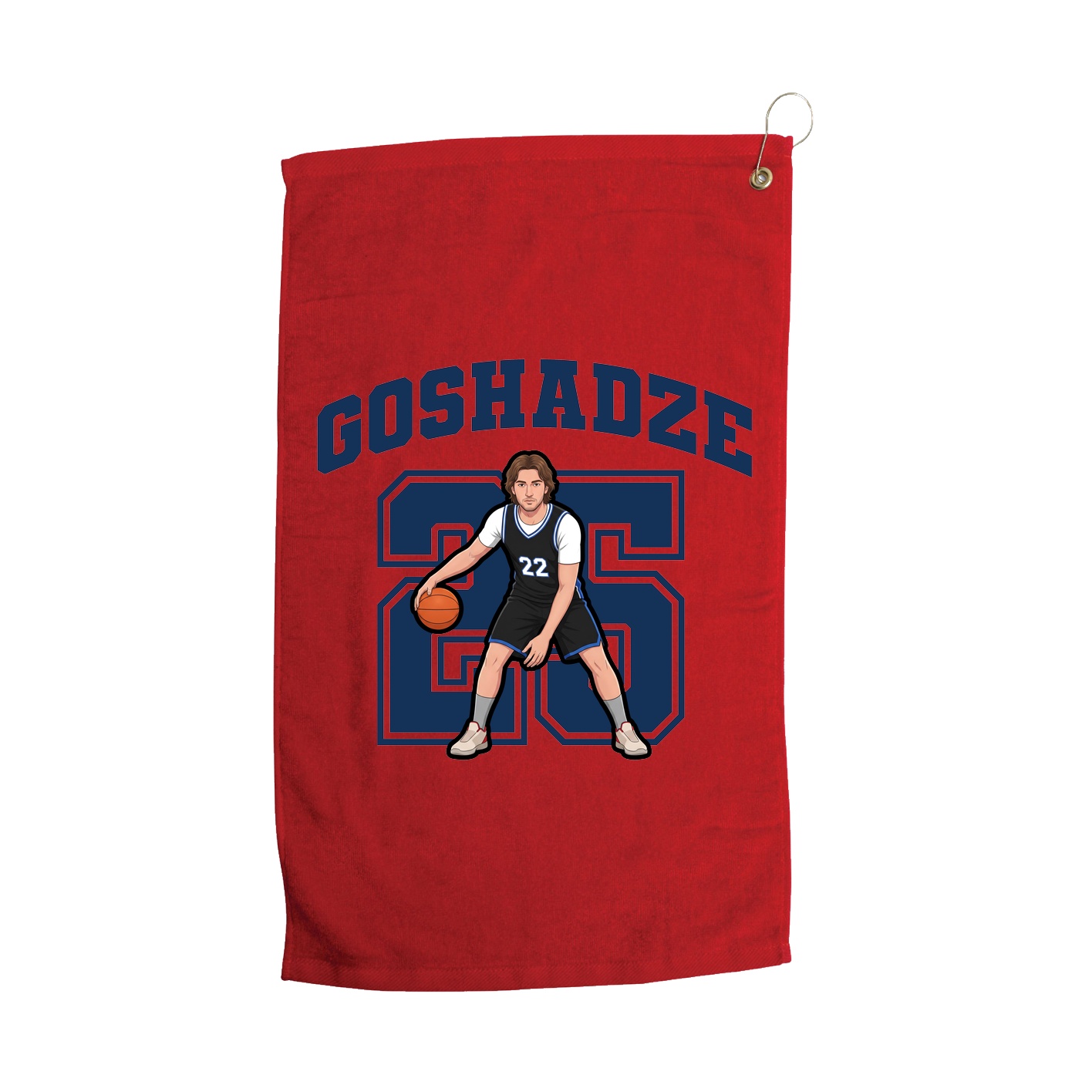 Golf Towel — Number in Red