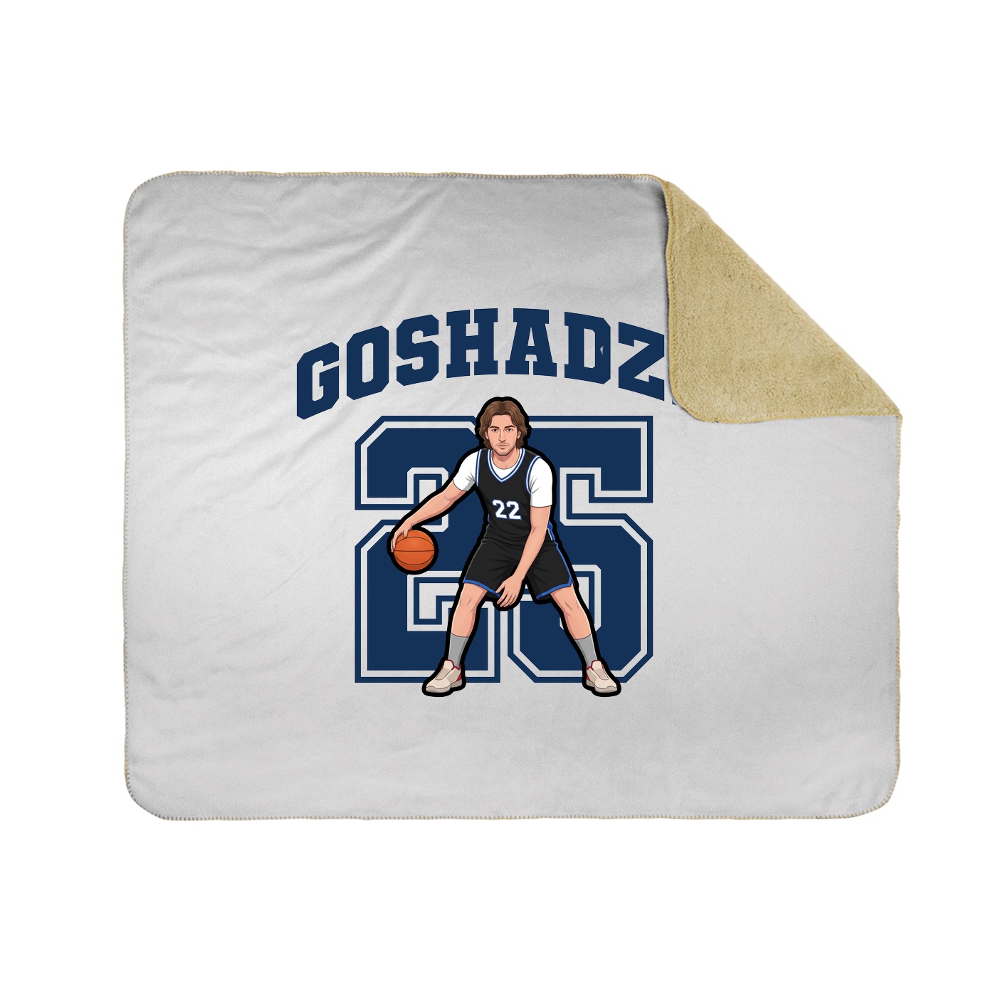 Throw Blanket — Number in White
