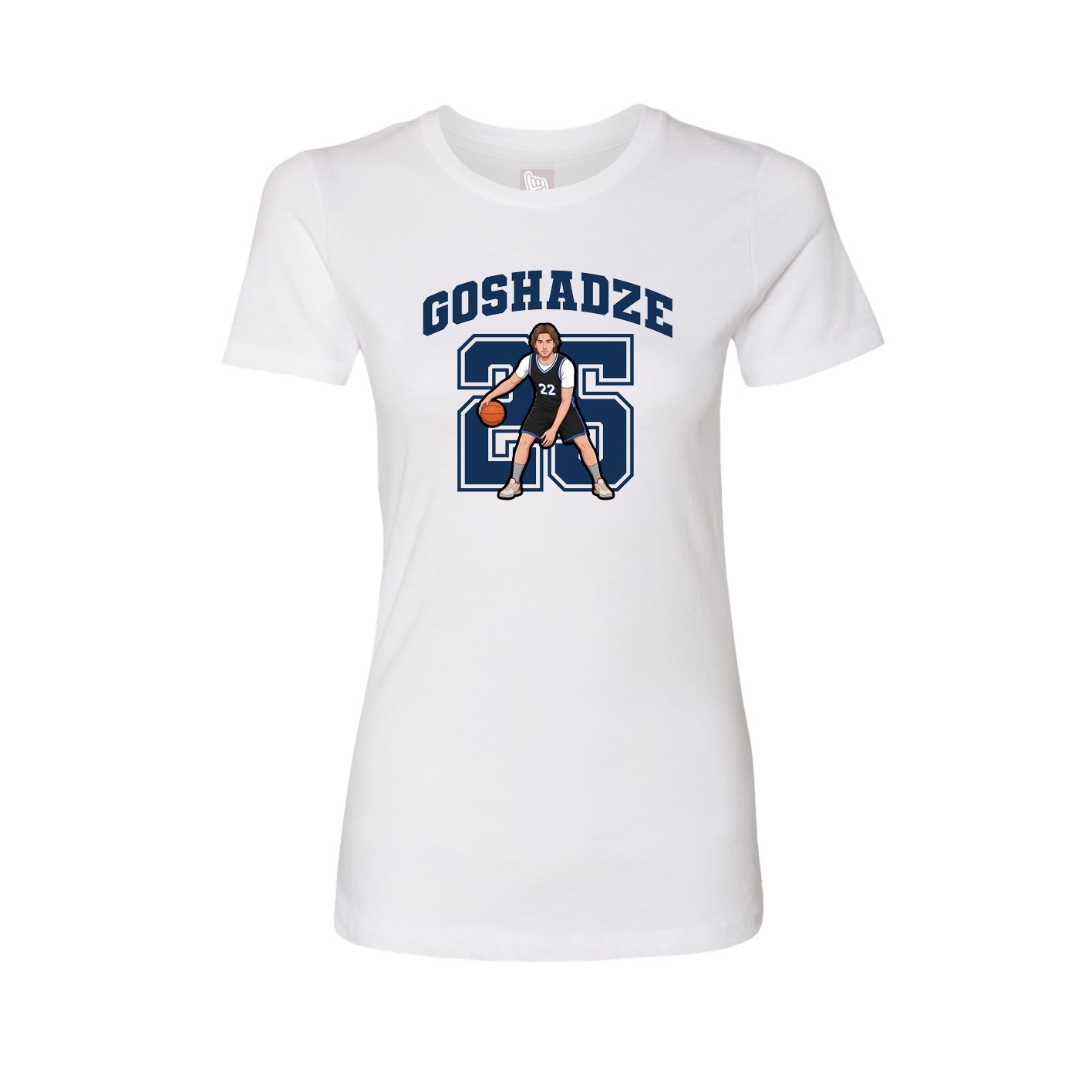 Fitted Women's Tee — Number in White