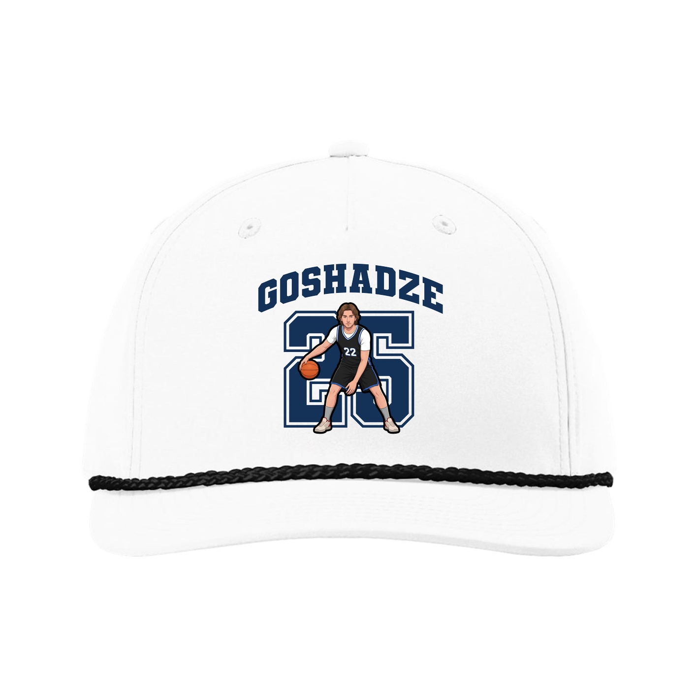 Five-Panel Classic Rope Cap — Number in White