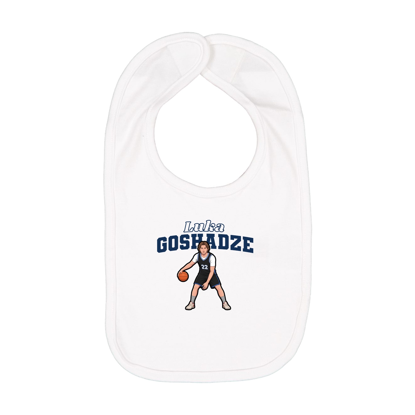 Infant Bib — Name Arch in White