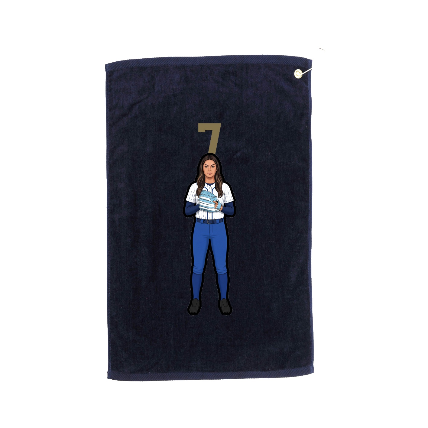 Golf Towel — Number Top in Navy