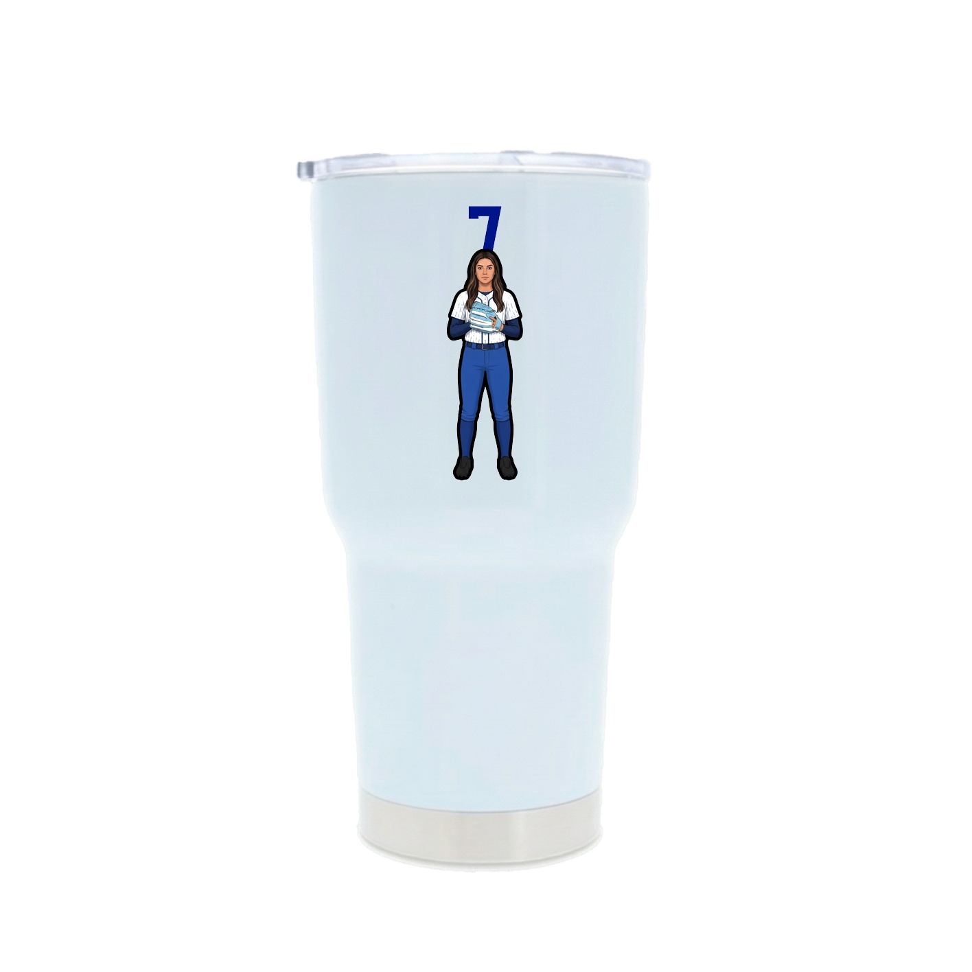 30oz Stainless Steel Tumbler — Number Top in White
