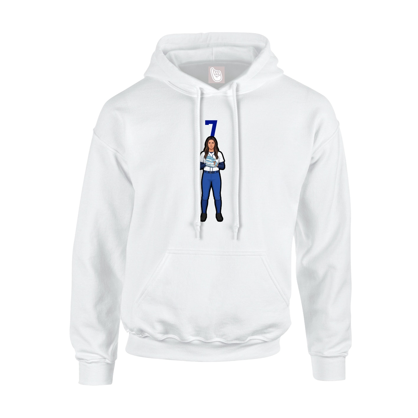 Youth Hoodie — Number Top in White