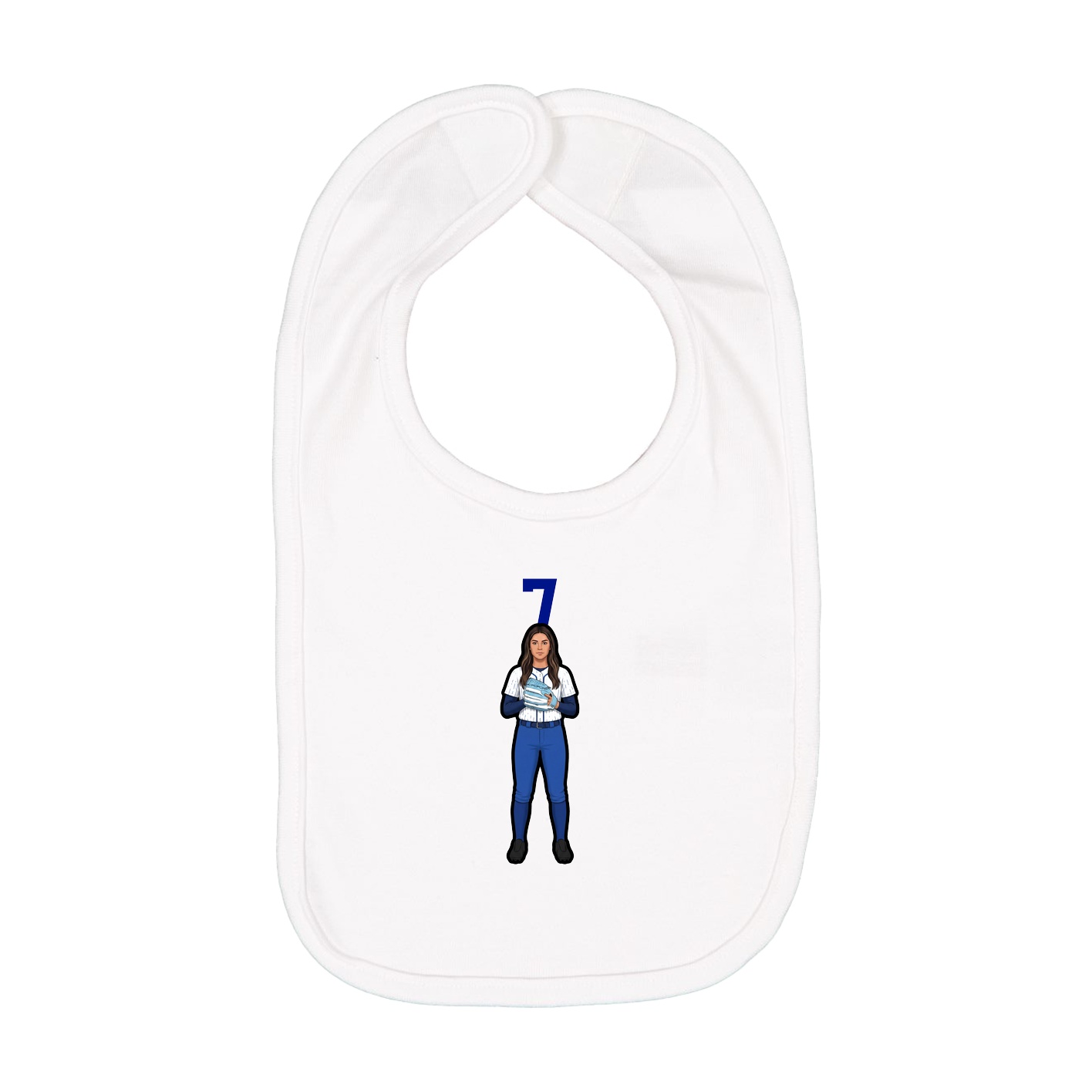 Infant Bib — Number Top in White