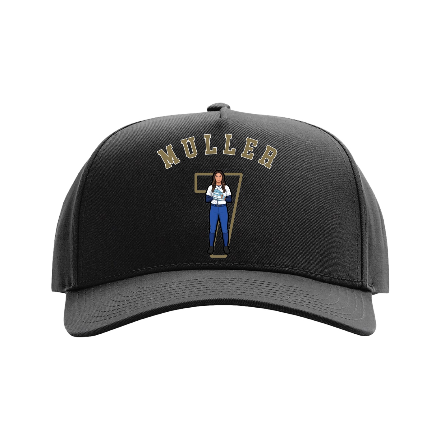 Full Fabric Five-Panel Champ Cap — Shirsey Arch in Black