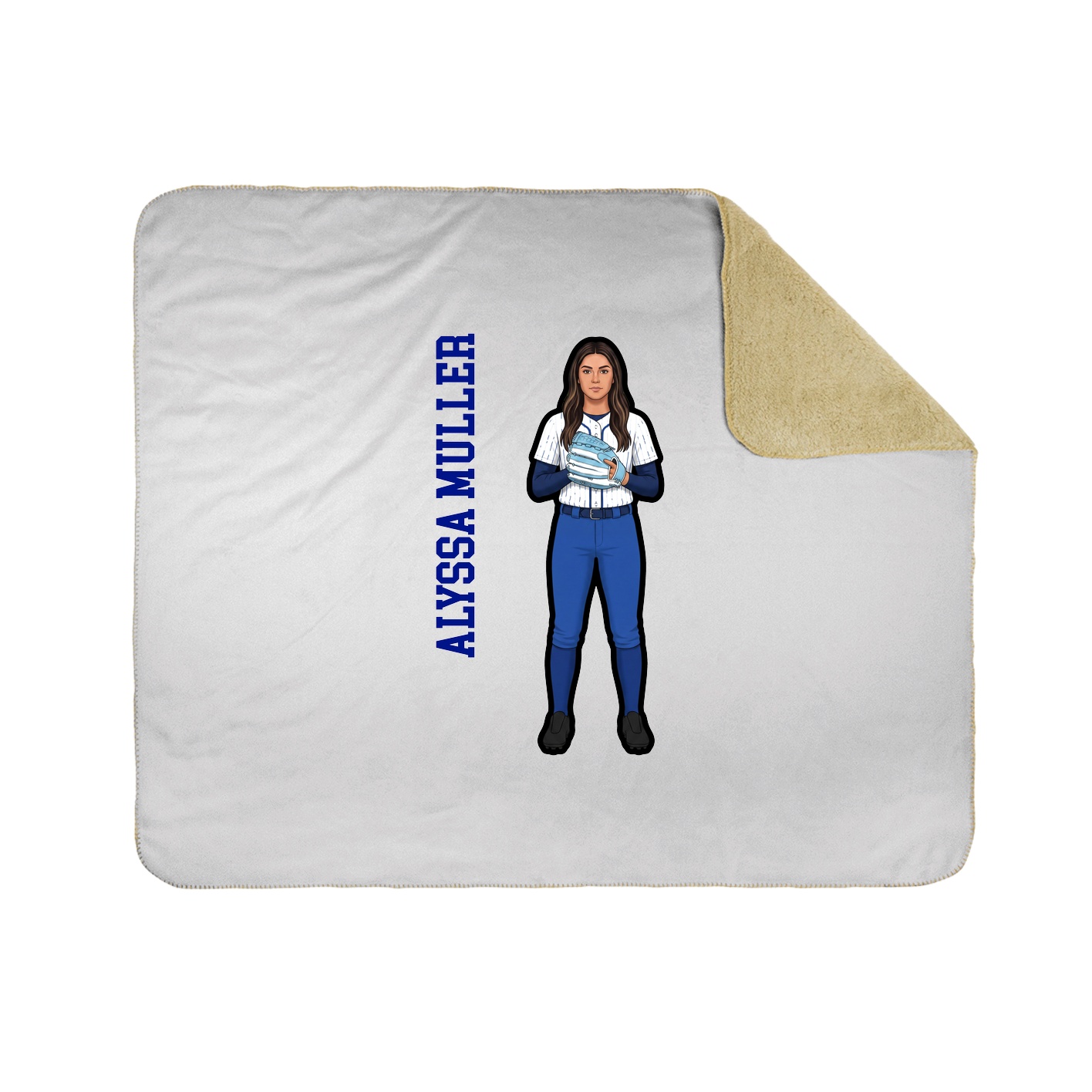 Throw Blanket — Name Vertical in White