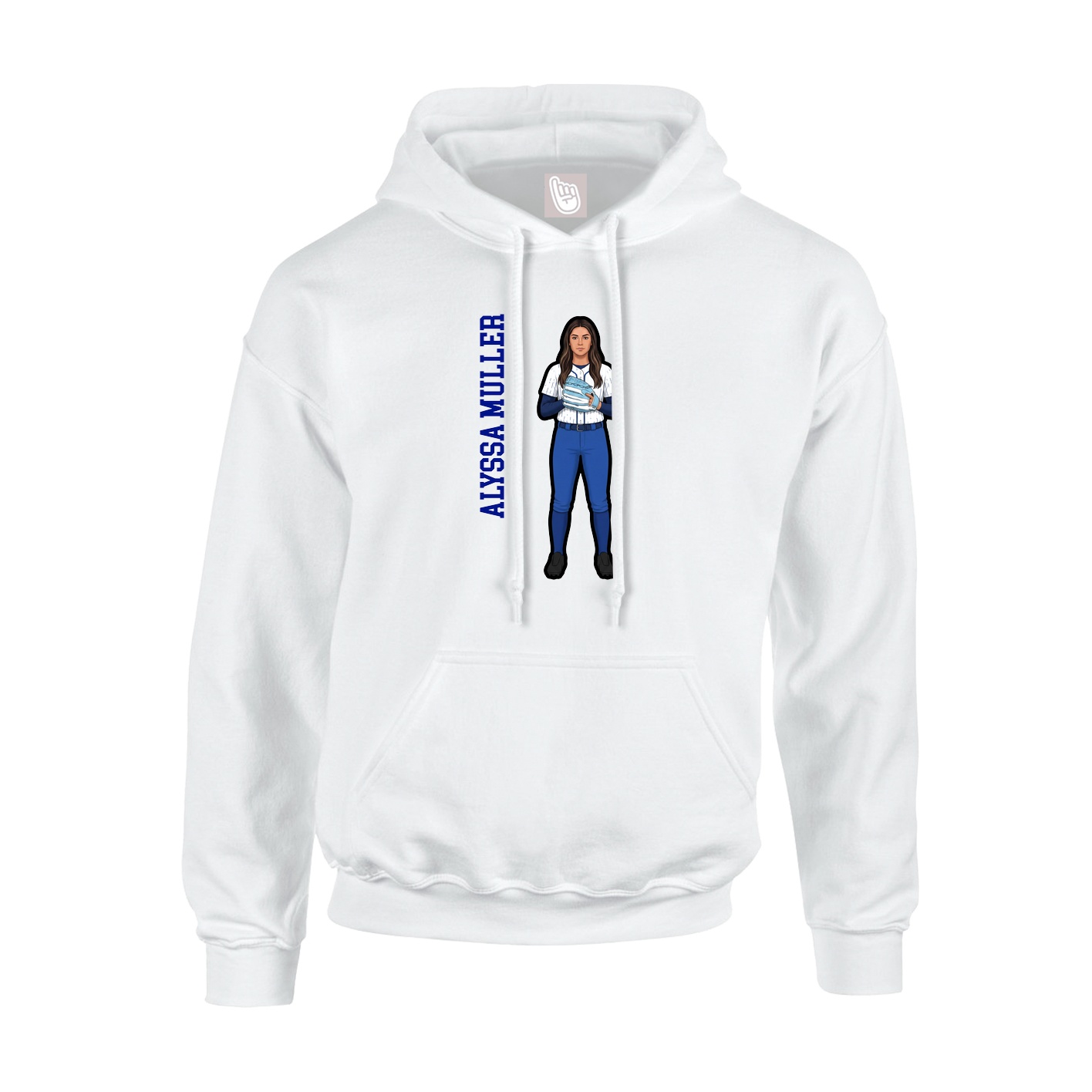 Hoodie — Name Vertical in White
