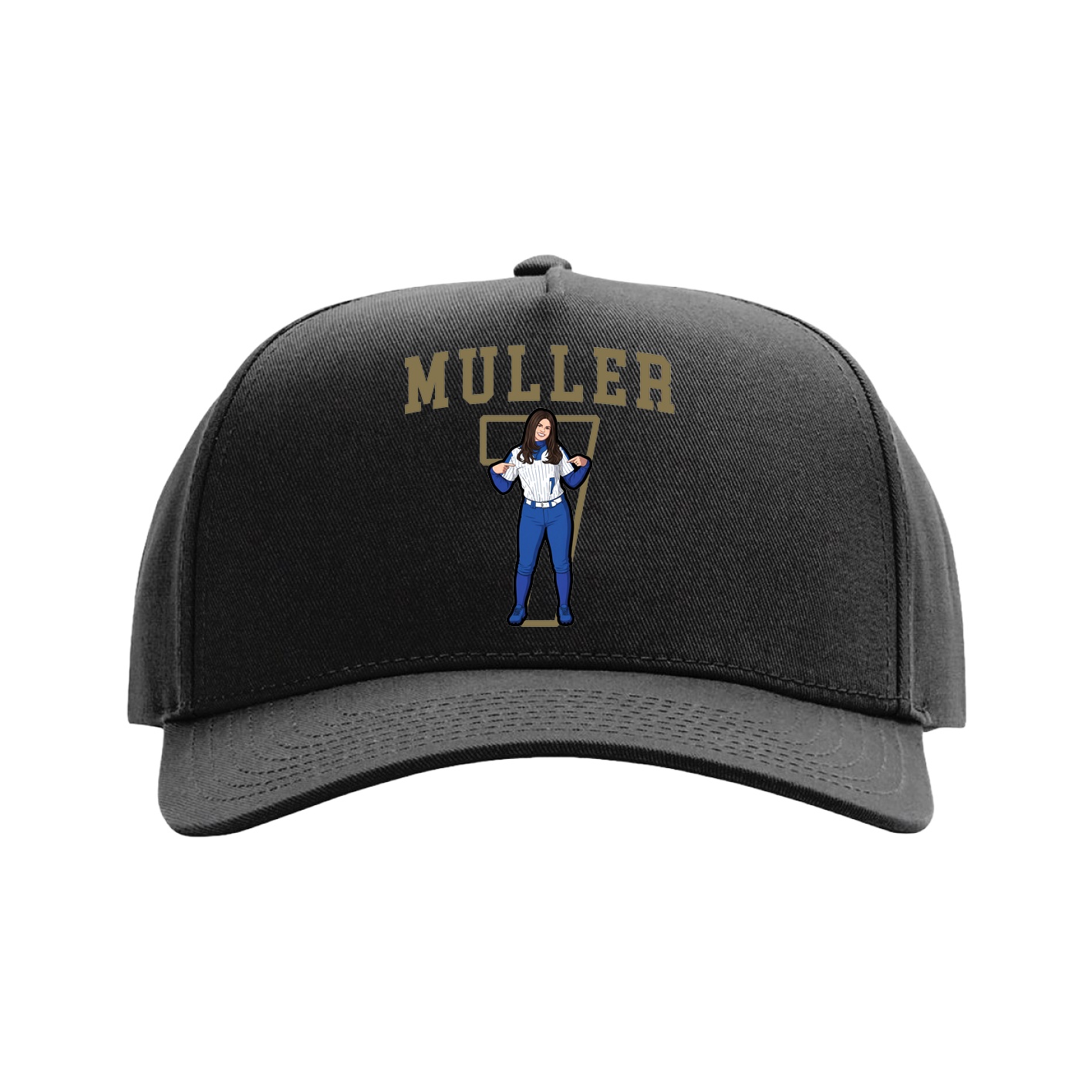 Full Fabric Five-Panel Champ Cap — Shirsey in Black