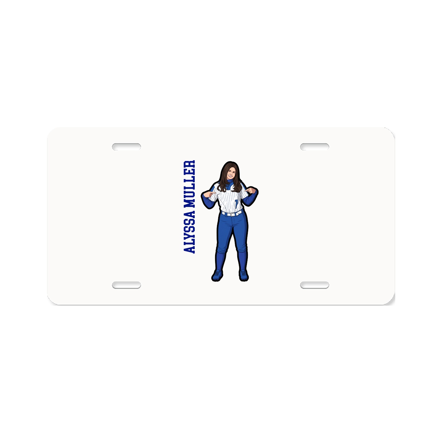 License Plate — Name Vertical in Classic