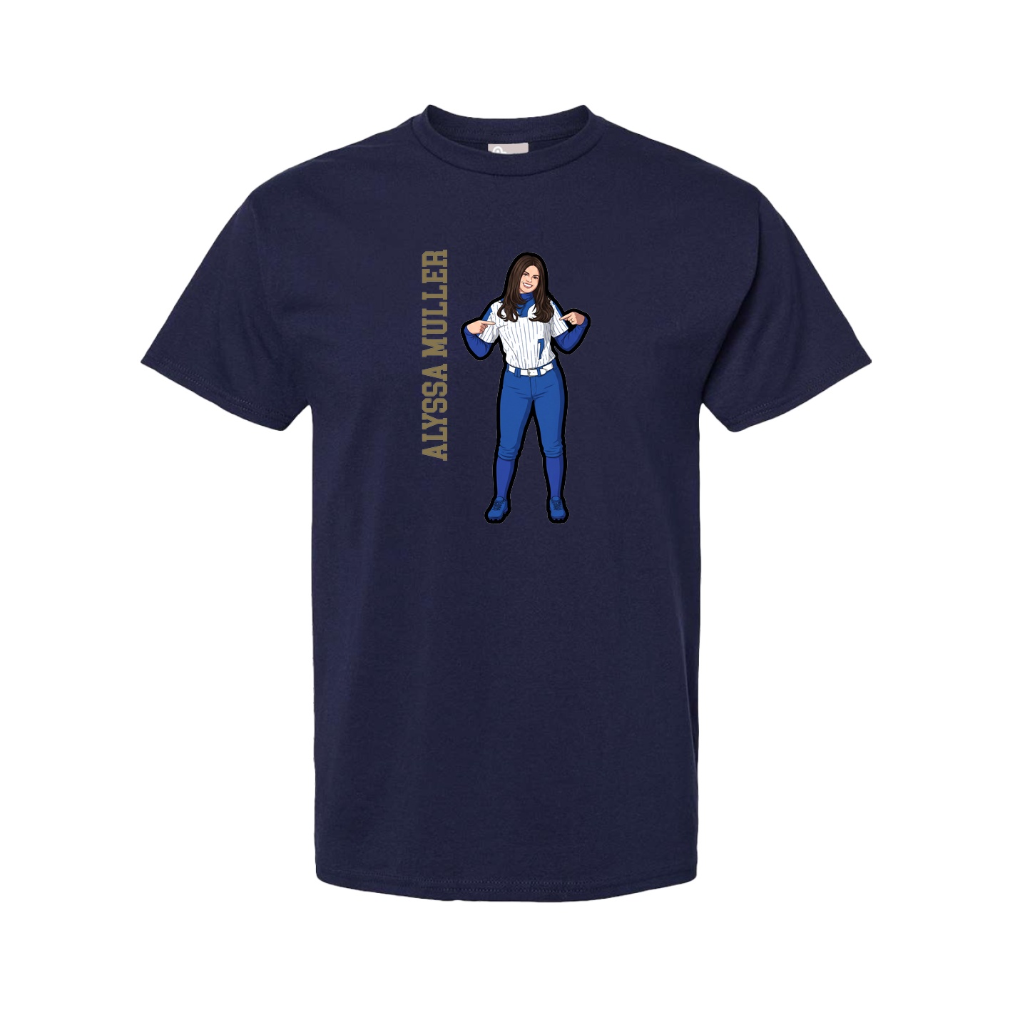 Youth Tee — Name Vertical in Navy