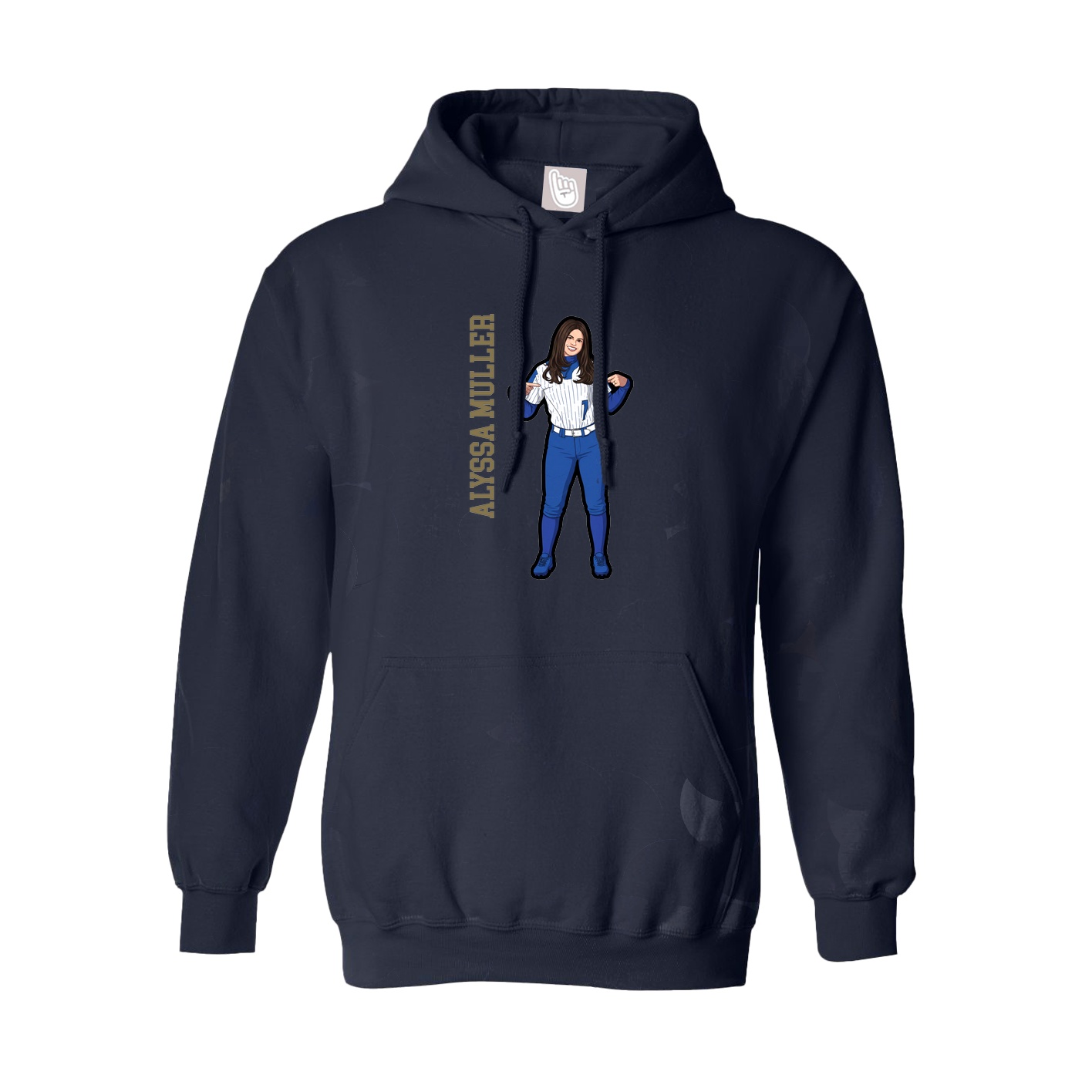 Youth Hoodie — Name Vertical in Navy