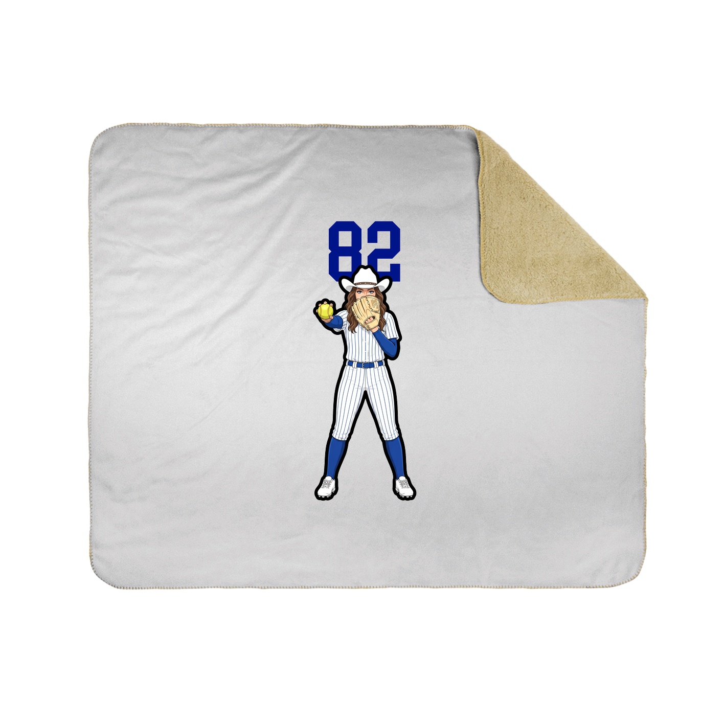 Throw Blanket — Number Top in White
