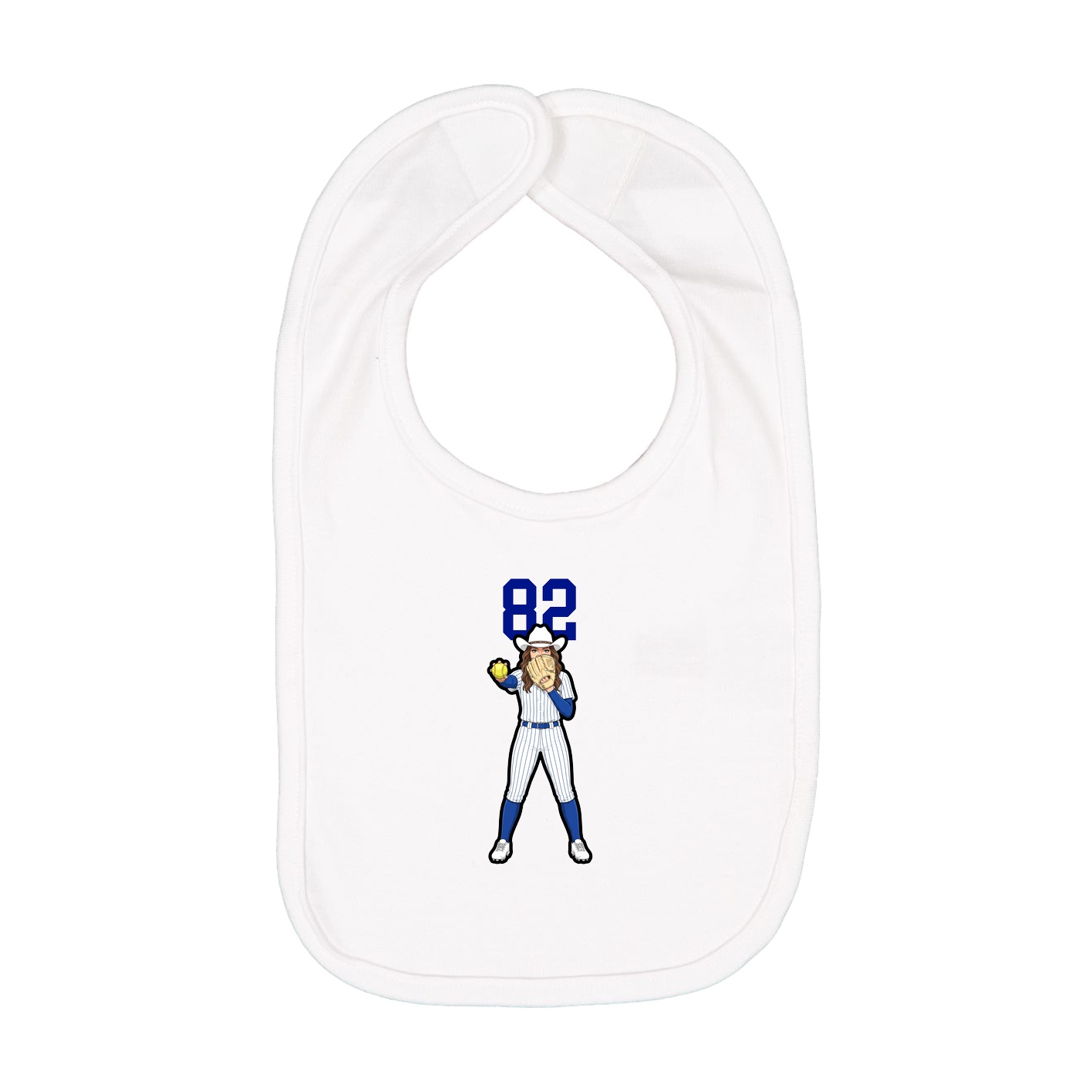 Infant Bib — Number Top in White
