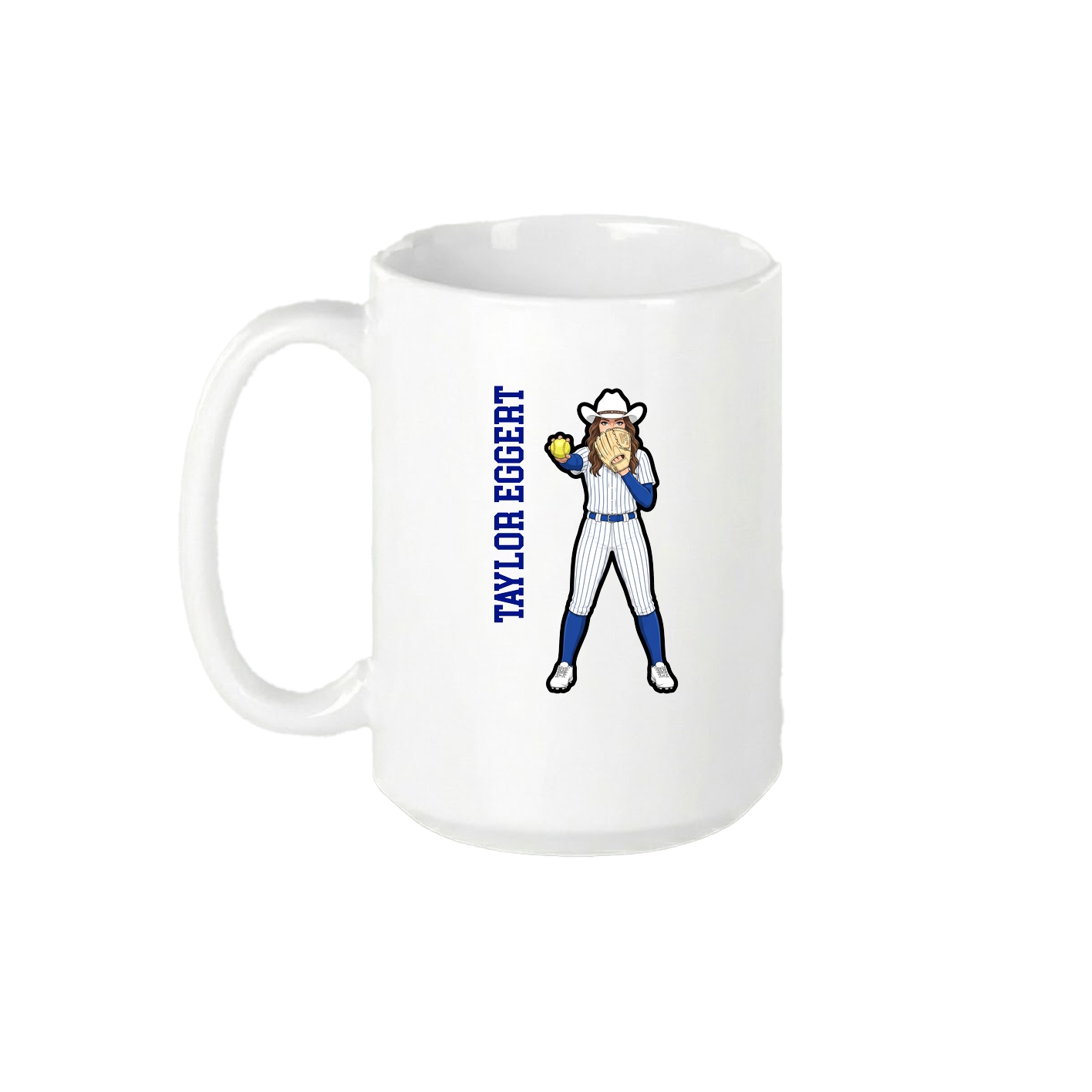 15oz Coffee Mug — Name Vertical in White