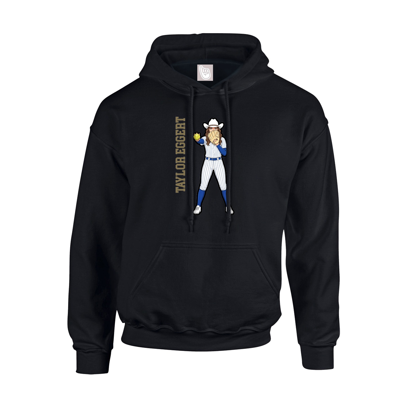 Hoodie — Name Vertical in Black