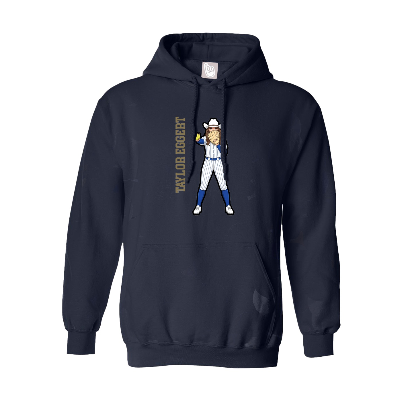 Youth Hoodie — Name Vertical in Navy