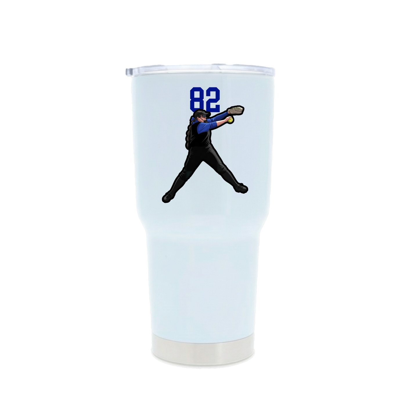 30oz Stainless Steel Tumbler — Number Top in White