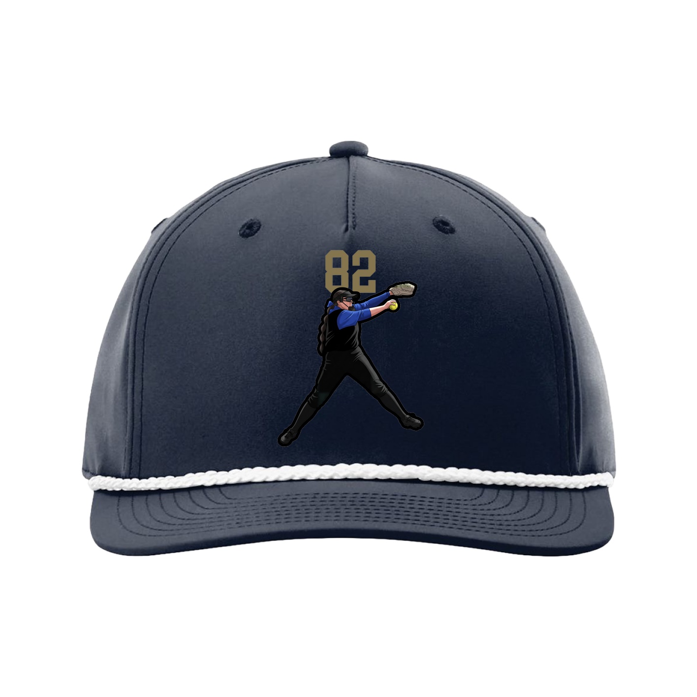 Five-Panel Classic Rope Cap — Number Top in Navy