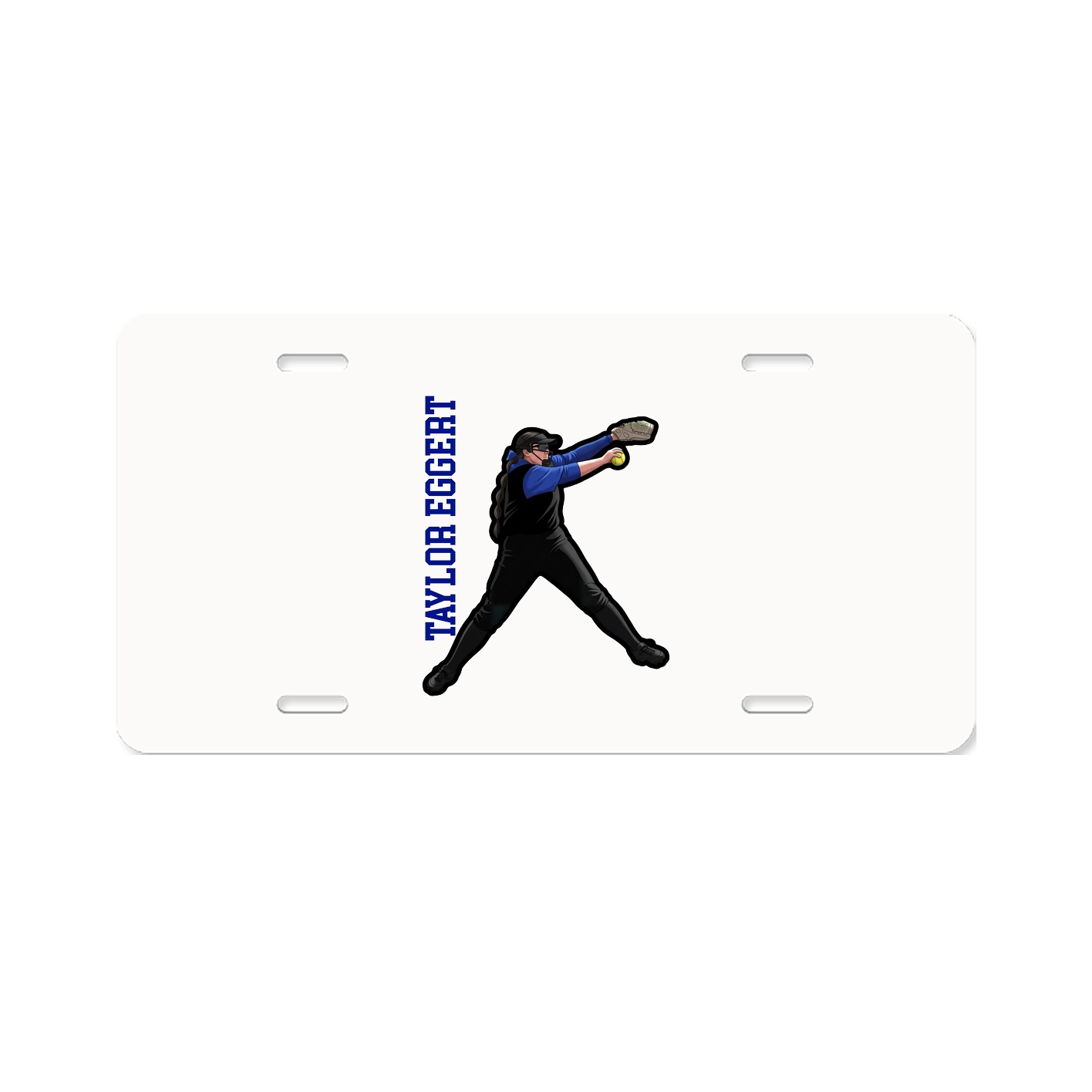 License Plate — Name Vertical in Classic