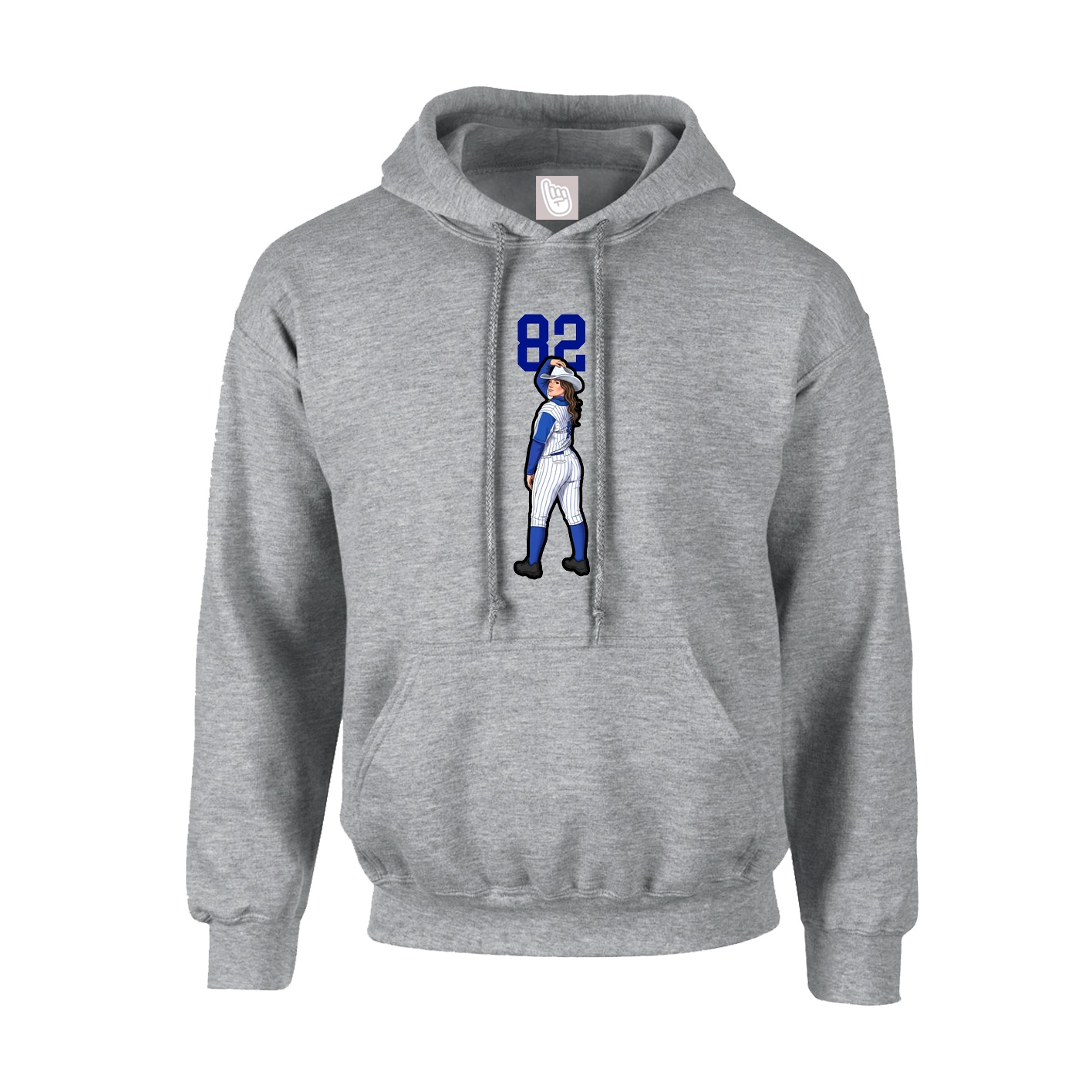 Hoodie — Number Top in Grey