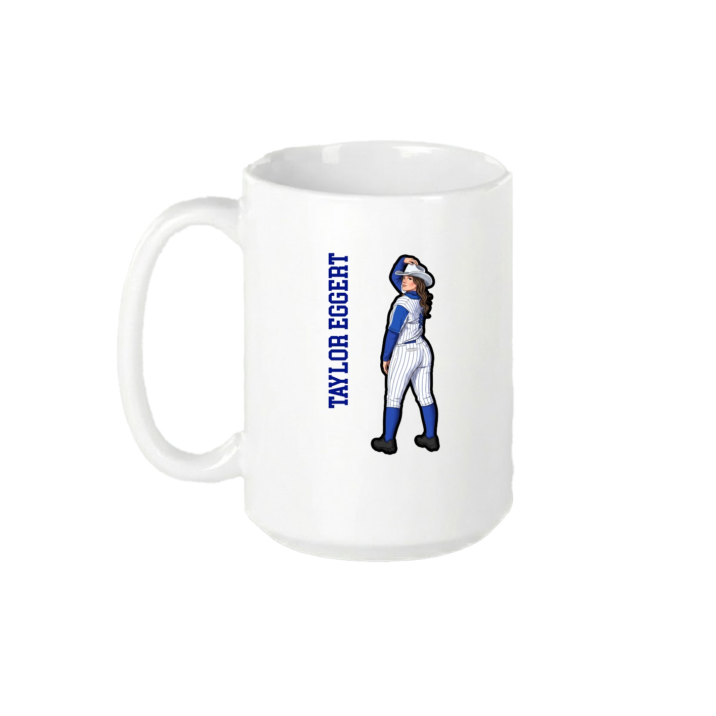 15oz Coffee Mug — Name Vertical in White