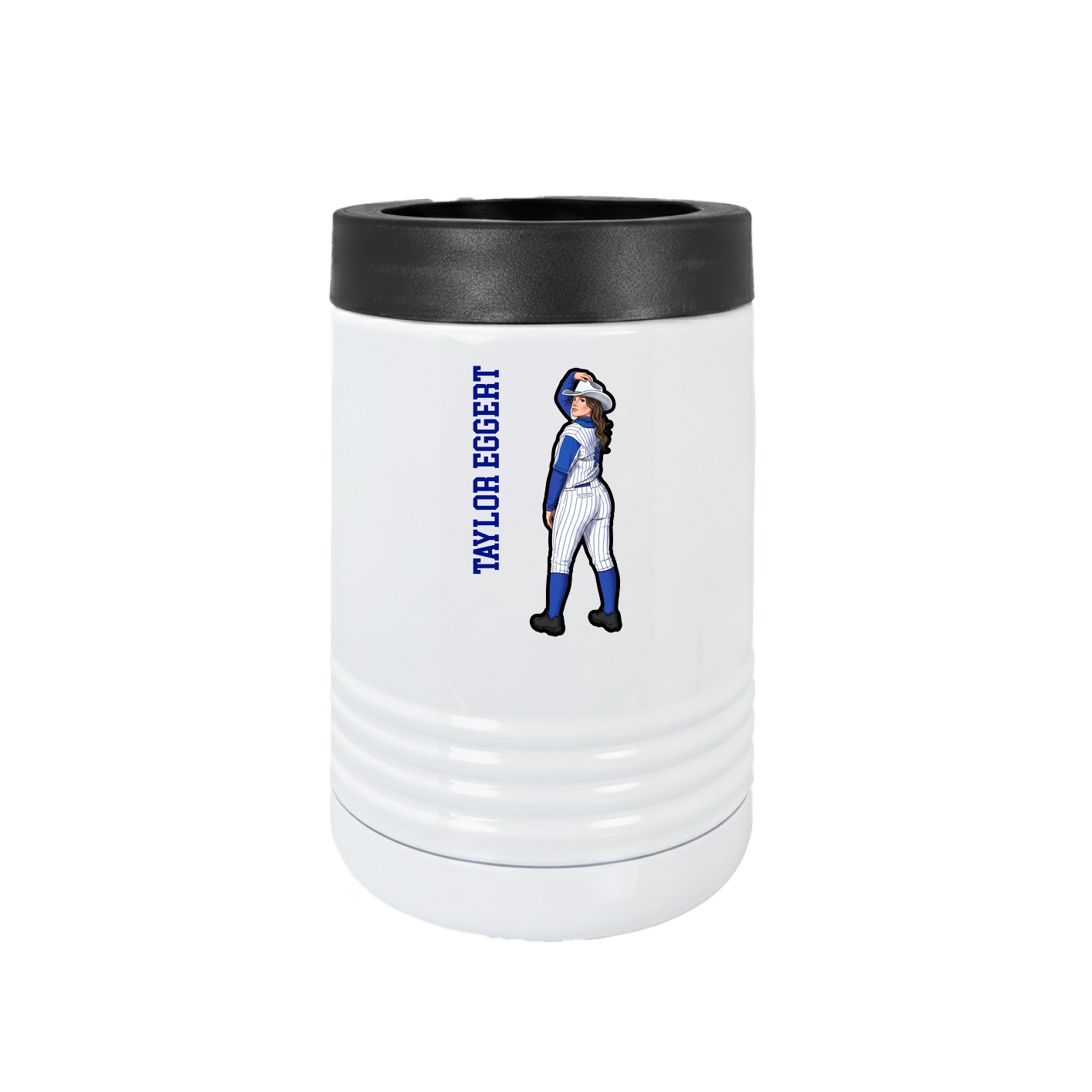 Beverage Holder — Name Vertical in White
