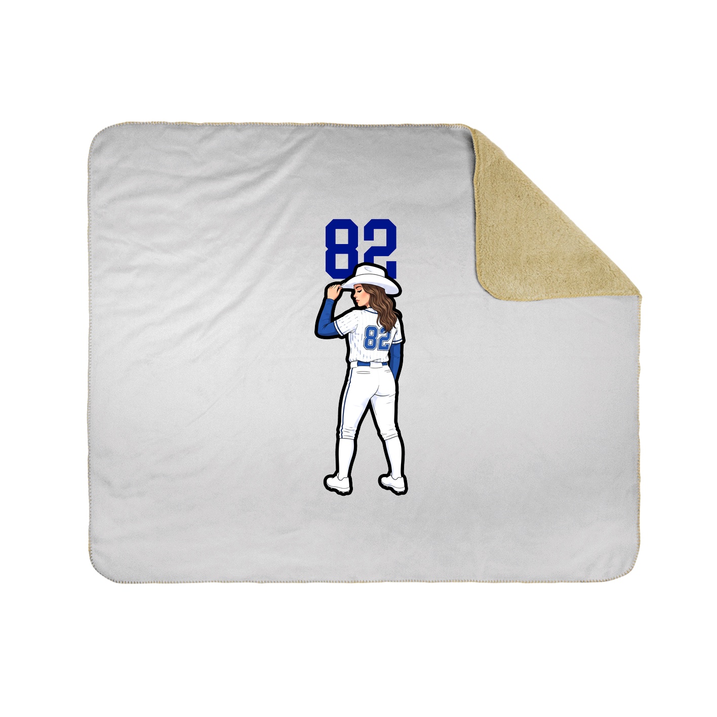 Throw Blanket — Number Top in White