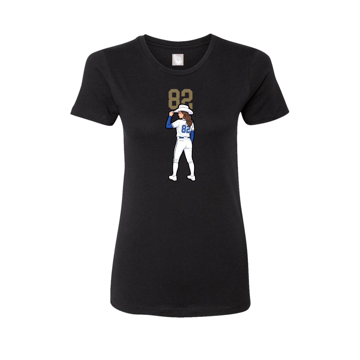 Womens Tee — Number Top in Black