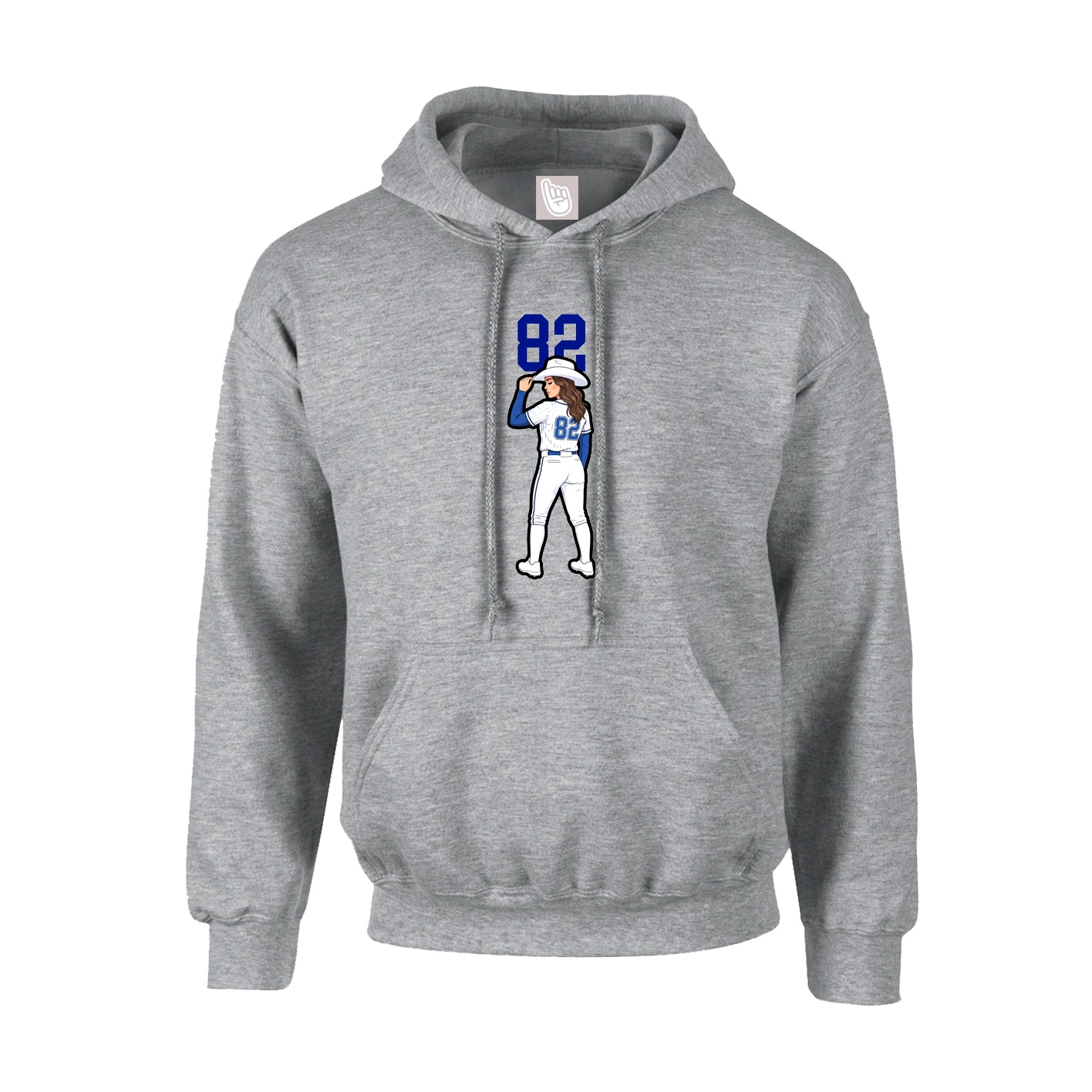 Hoodie — Number Top in Grey