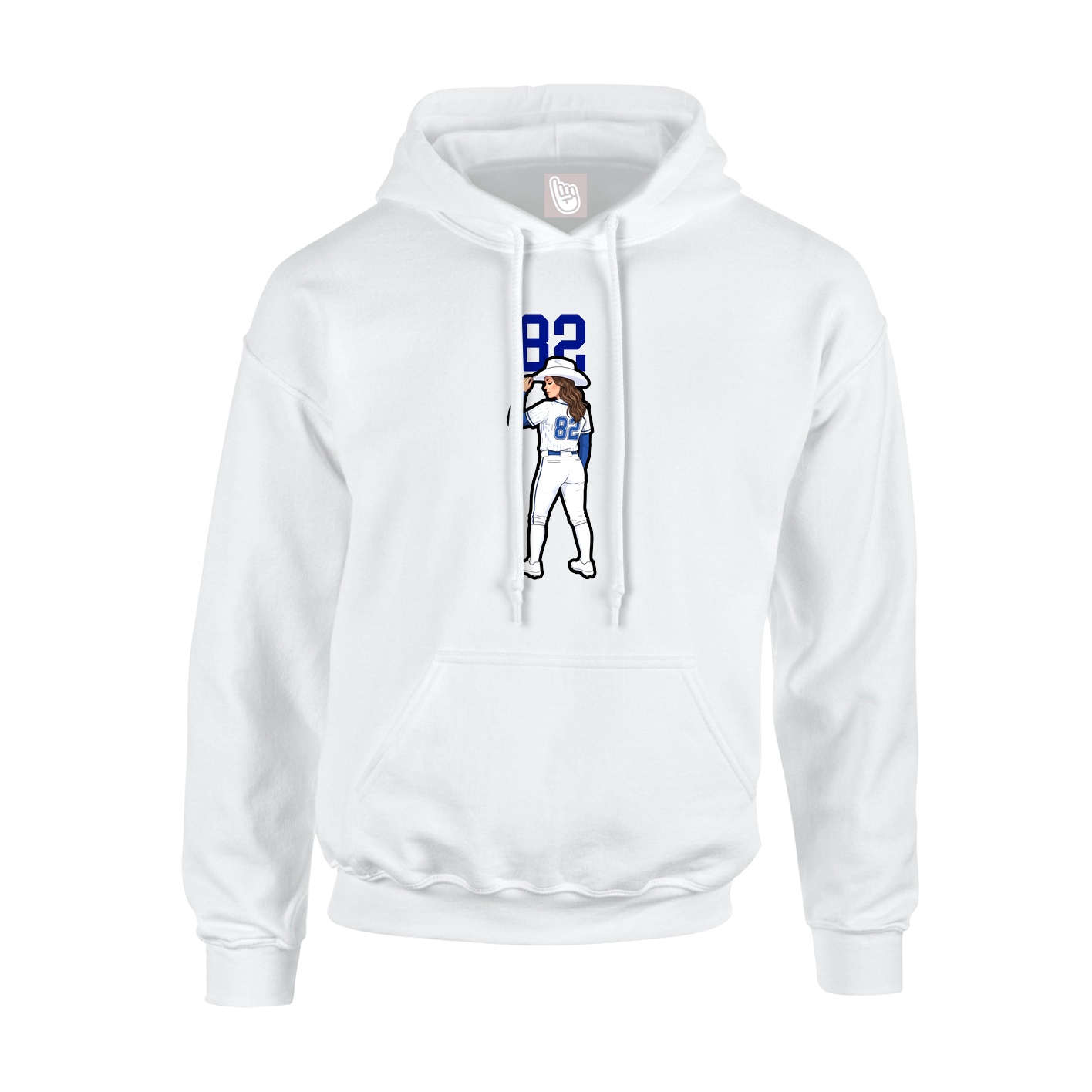 Youth Hoodie — Number Top in White