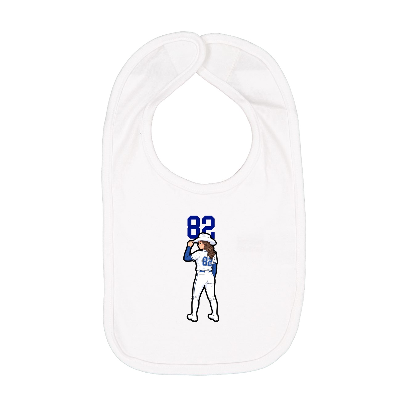 Infant Bib — Number Top in White