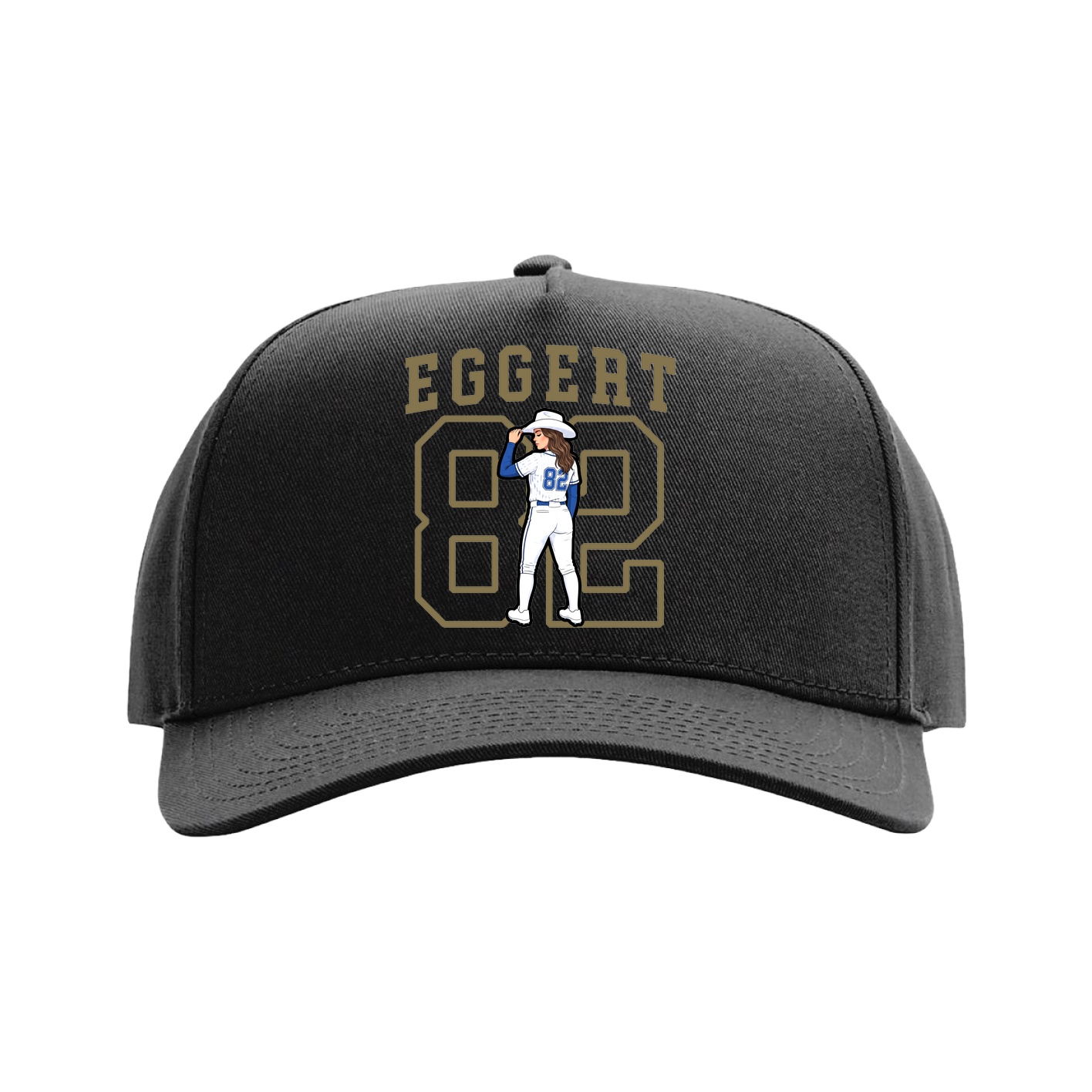Full Fabric Five-Panel Champ Cap — Shirsey in Black