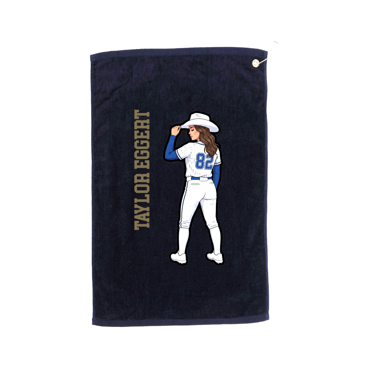 Golf Towel — Name Vertical in Navy