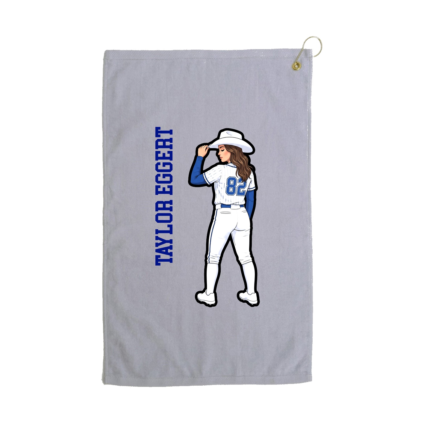 Golf Towel — Name Vertical in Grey