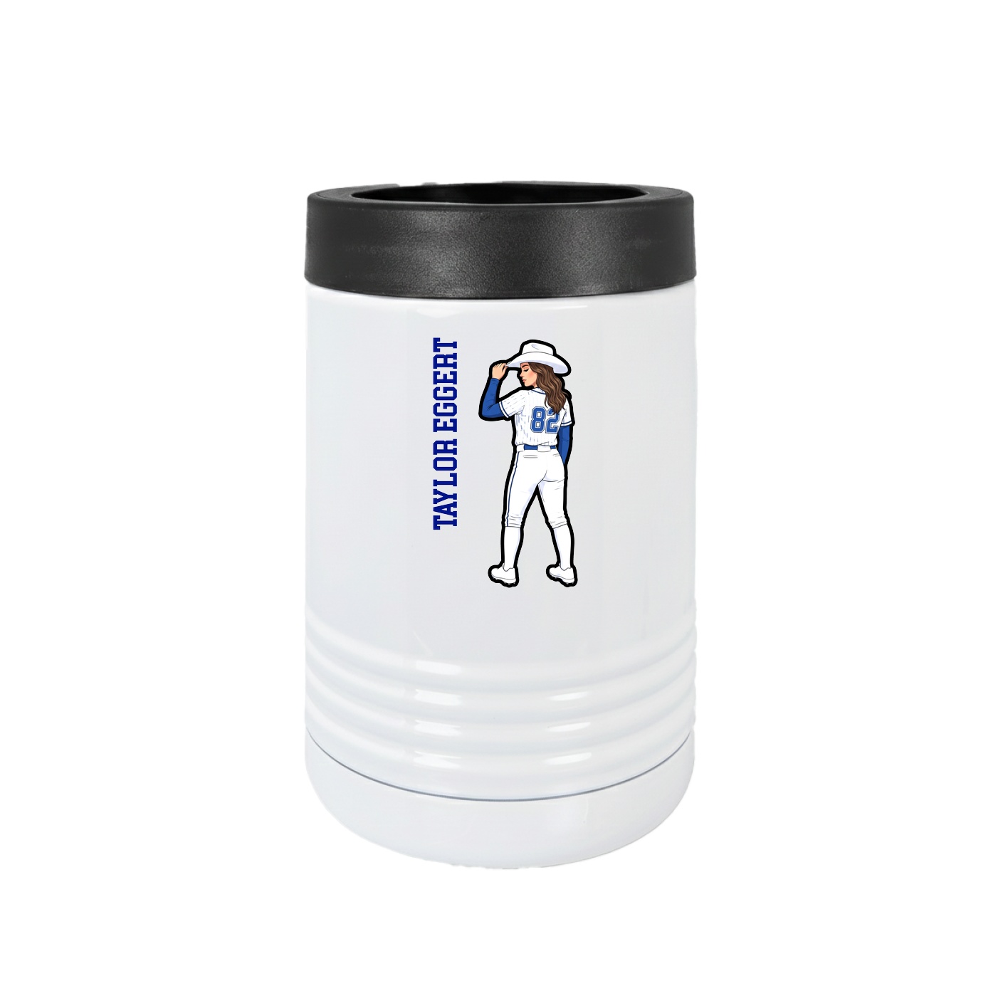 Beverage Holder — Name Vertical in White