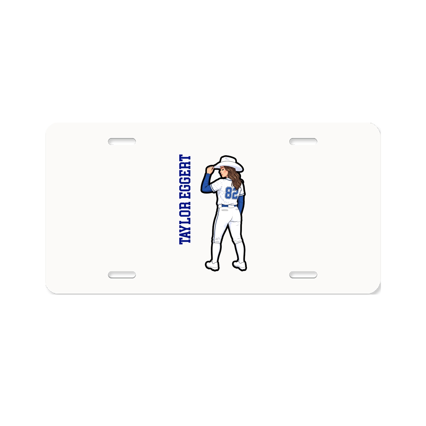License Plate — Name Vertical in Classic
