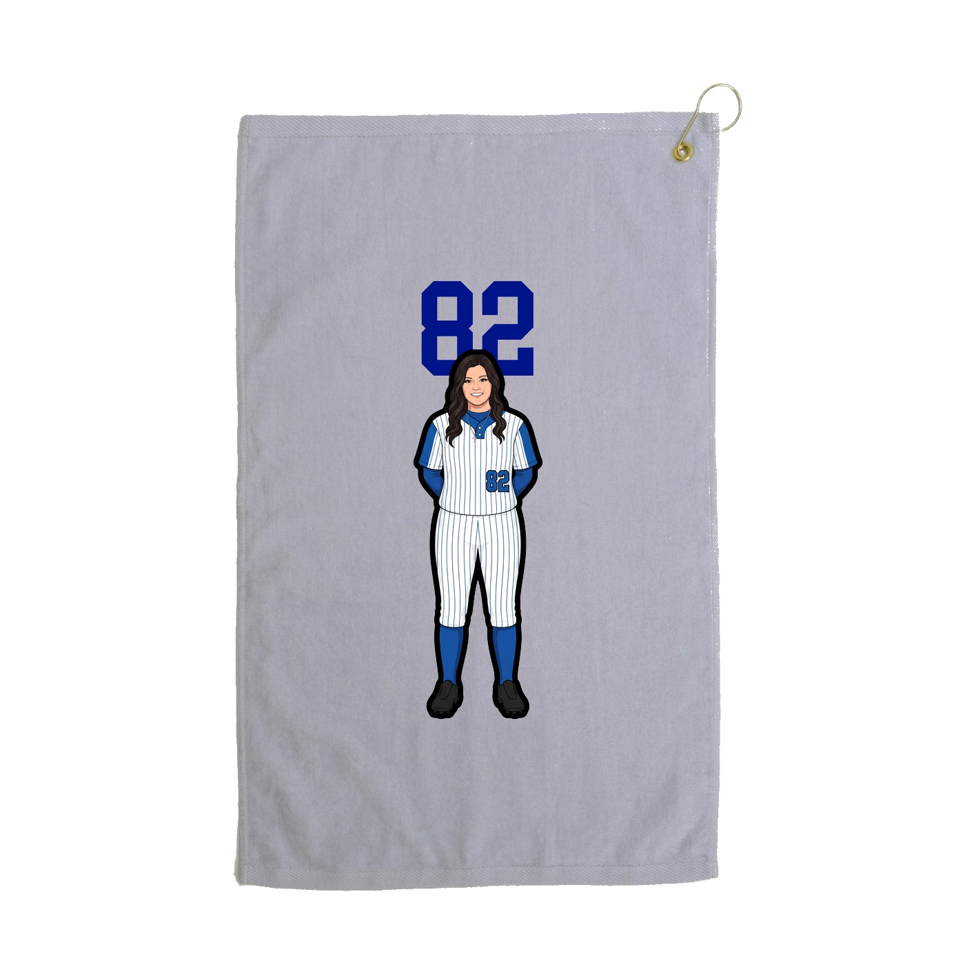 Golf Towel — Number Top in Grey