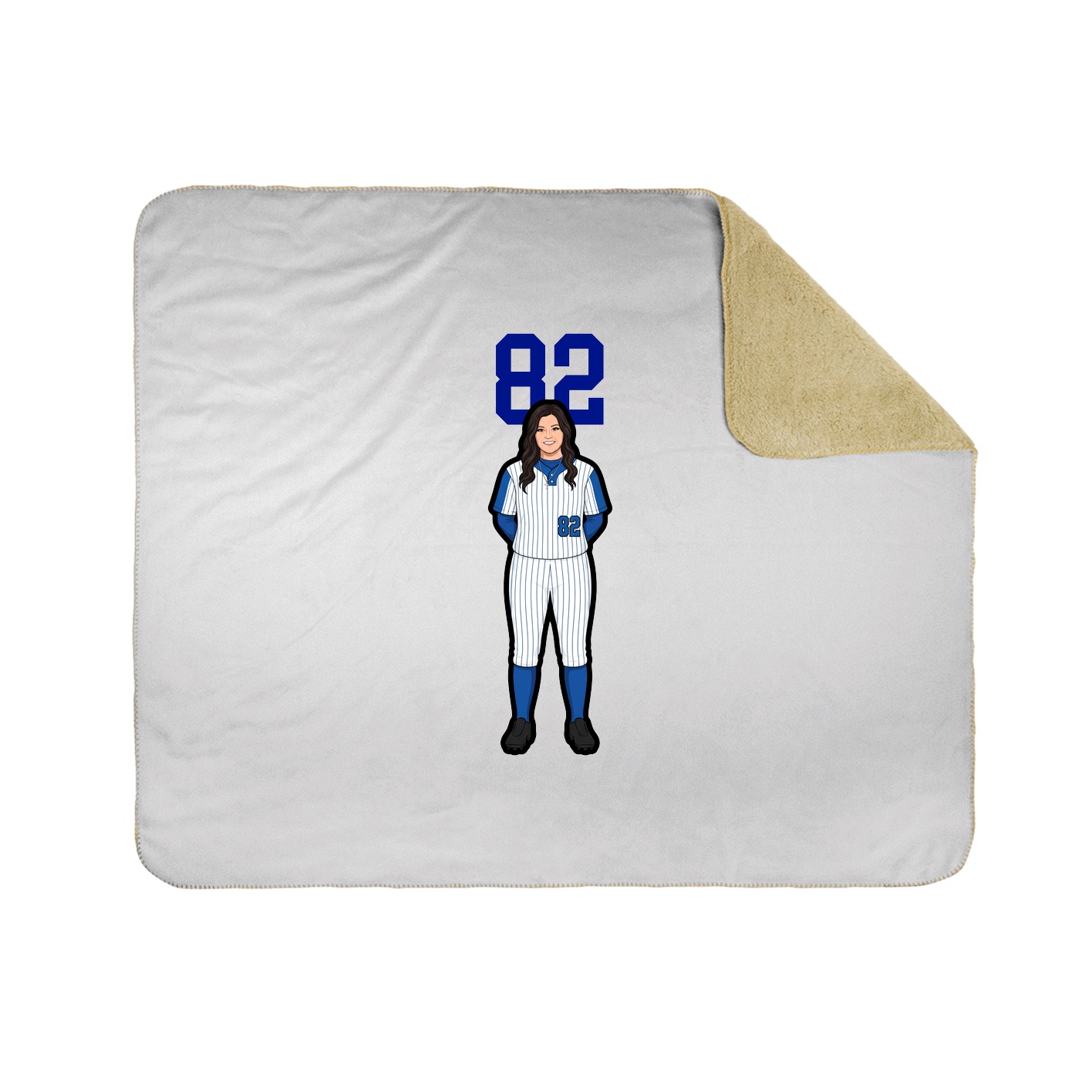 Throw Blanket — Number Top in White