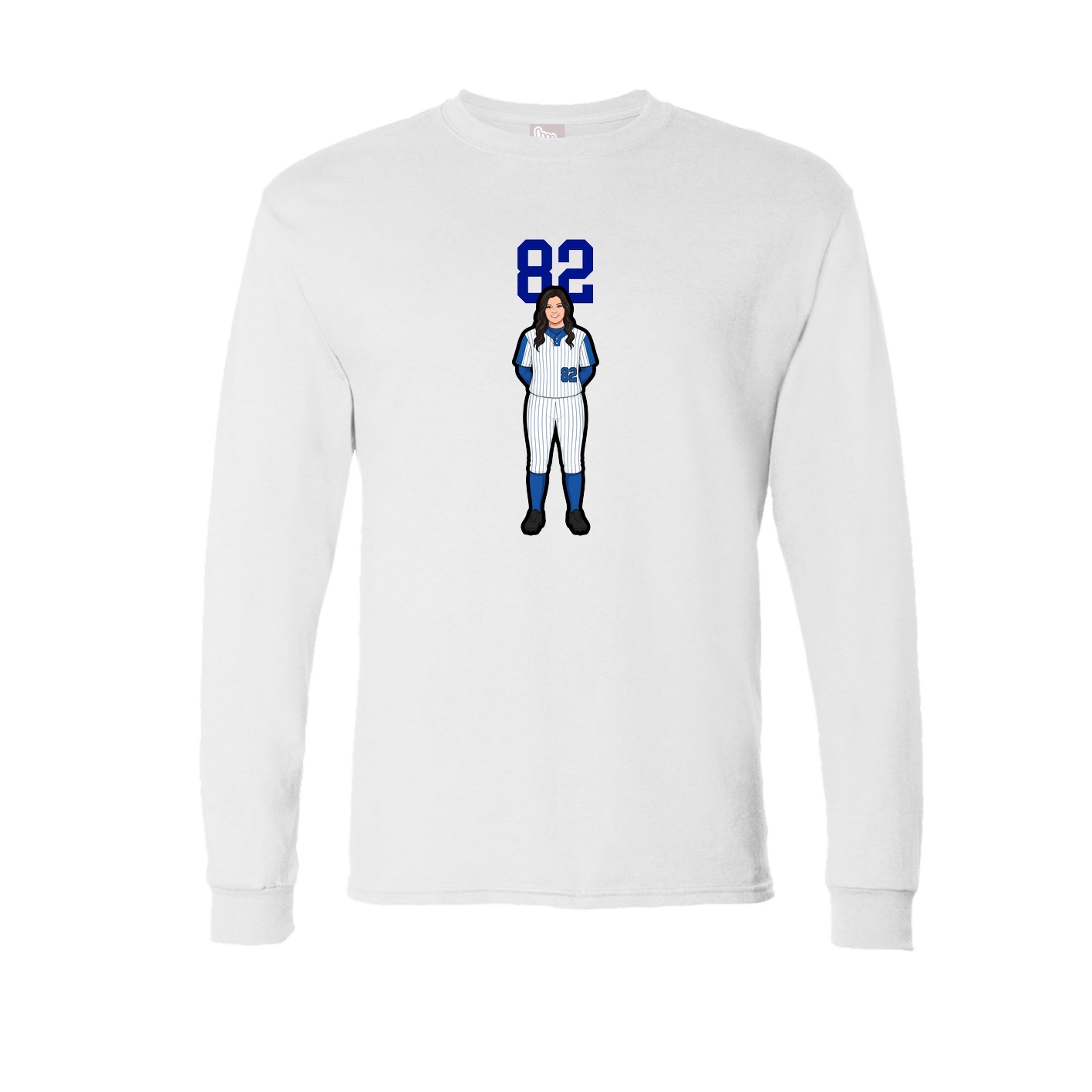 Long Sleeve Tee — Number Top in White