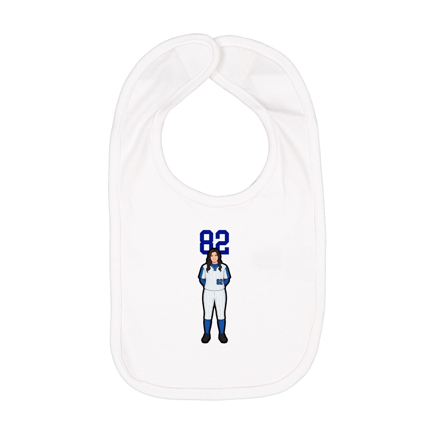 Infant Bib — Number Top in White