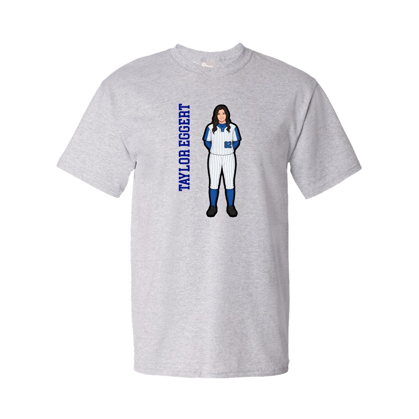 Youth Tee — Name Vertical in Grey