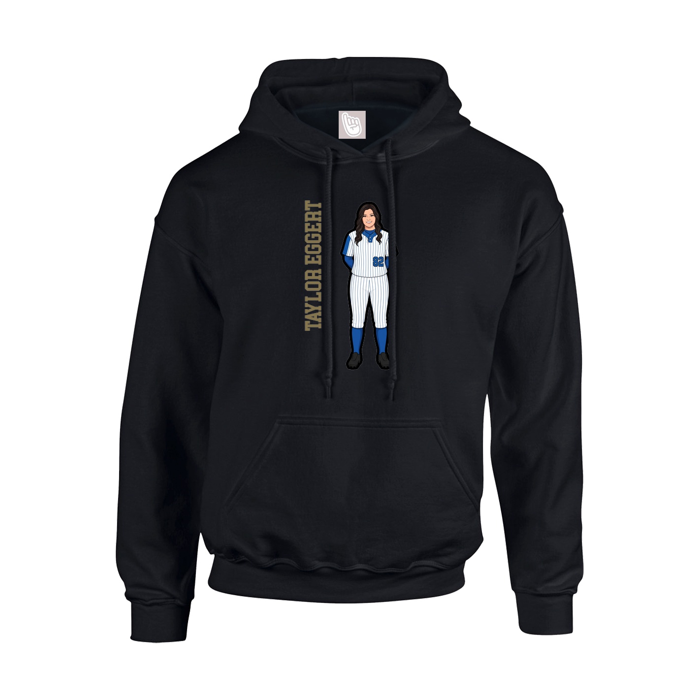 Youth Hoodie — Name Vertical in Black