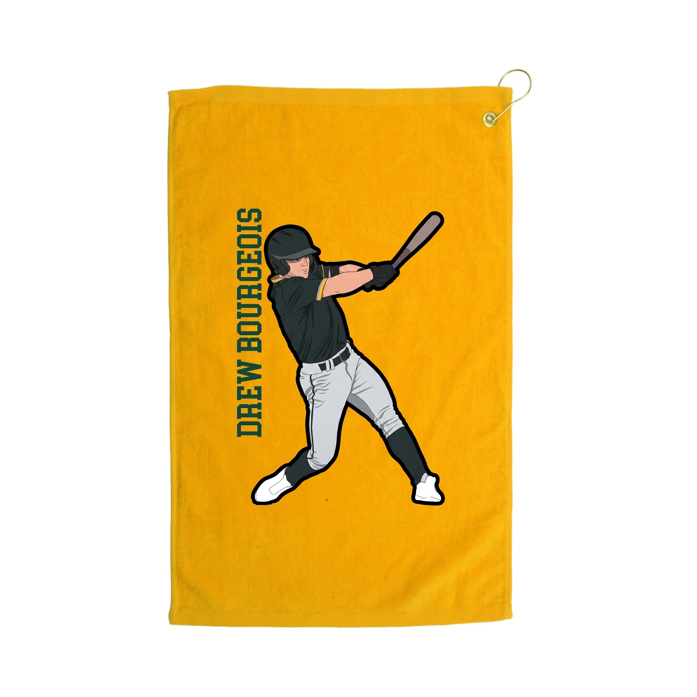 Golf Towel — Name Vertical in Gold