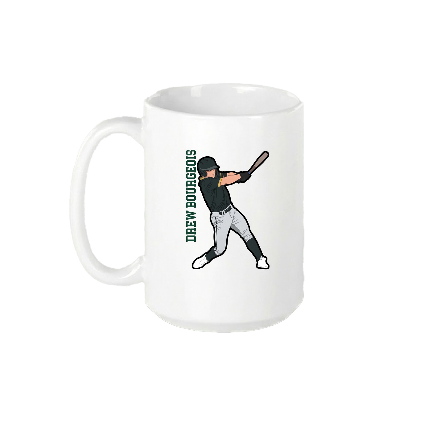 15oz Coffee Mug — Name Vertical in White